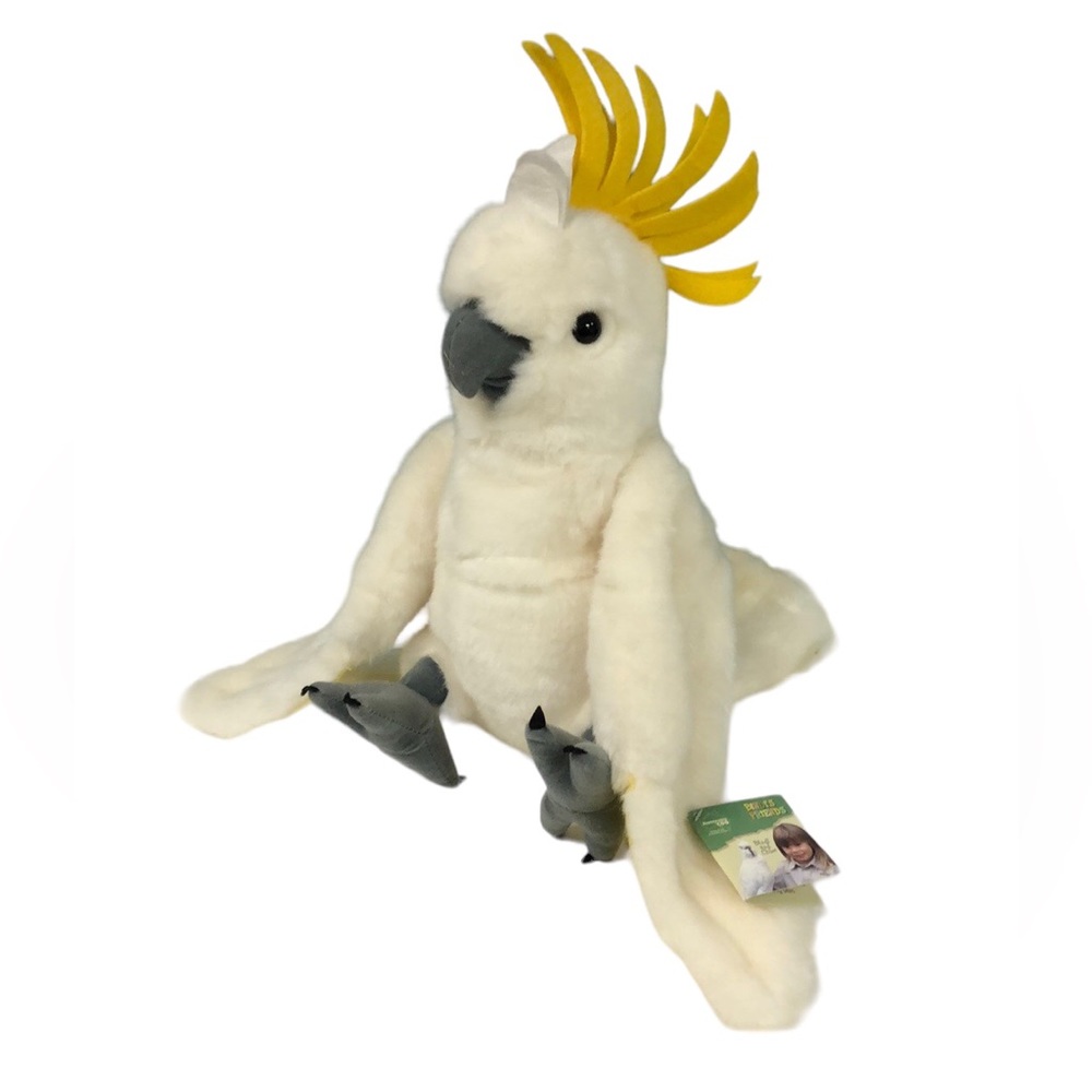 2007 Australia Zoo 13” white Cockatoo Plush Stuffed Animal Bindi 5 Friends bird